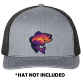 Jumping Fish Mountain Sunset Scene UV Printed Hat Patch - Soda City Hat Co