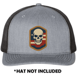 Leather Skull USA UV Printed Hat Patch - Soda City Hat Co