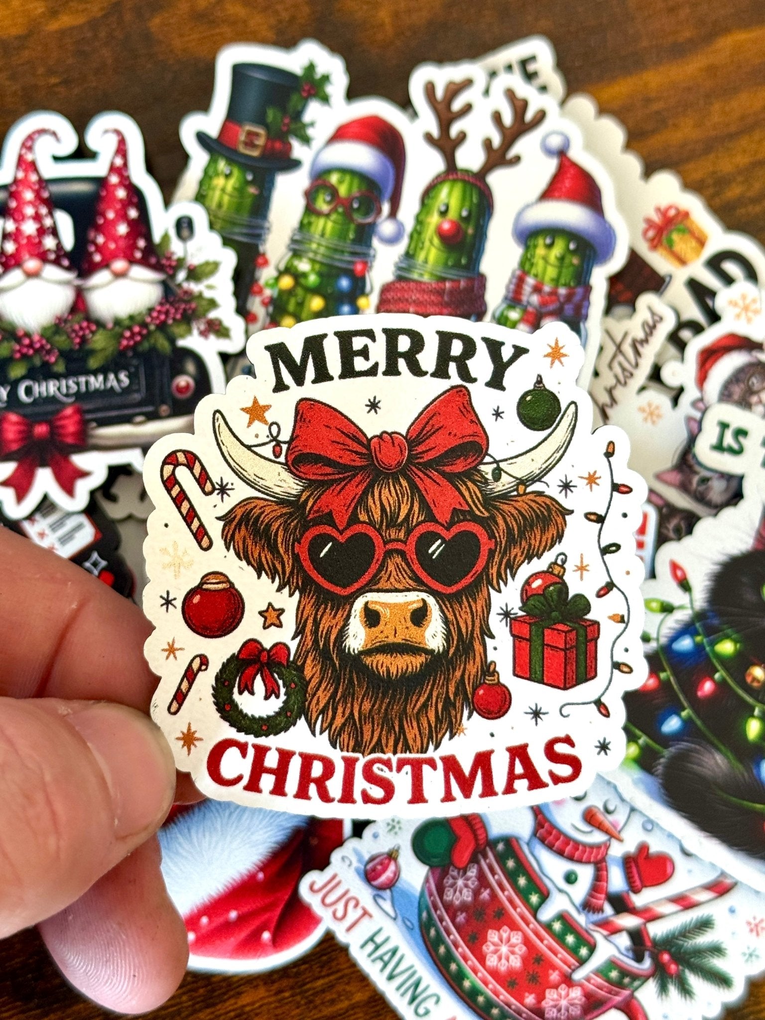 Merry Christmas - Cow UV Printed Hat Patch - Soda City Hat Co