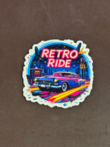 Neon Retro Ride Car UV Printed Patches - Soda City Hat Co