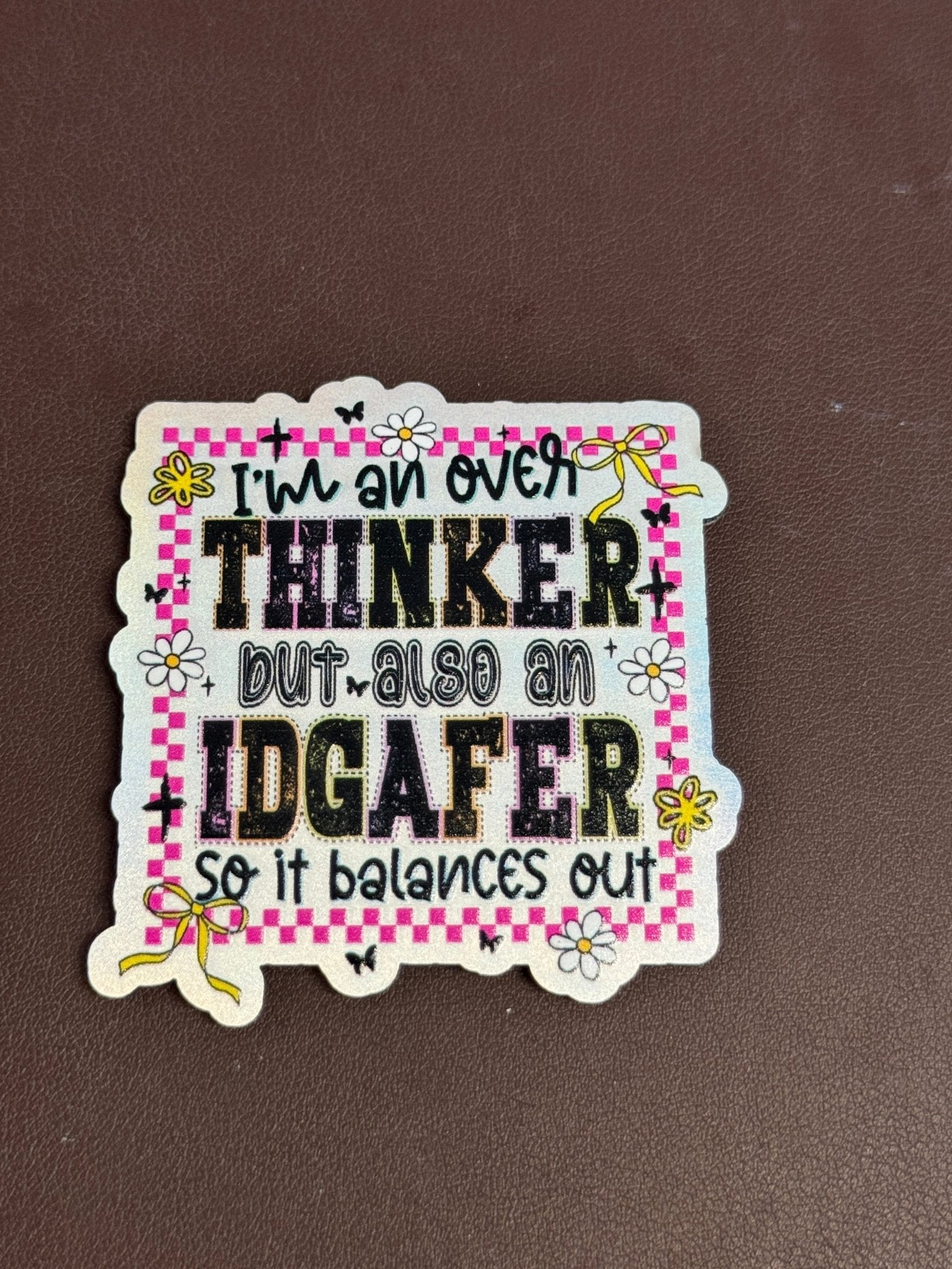 Over Thinker & IDGAFER UV Printed Hat Patch - Soda City Hat Co