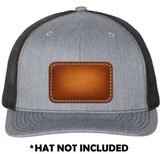 Rounded Rectangle Airbrushed Leather UV Printed Hat Patch - Soda City Hat Co