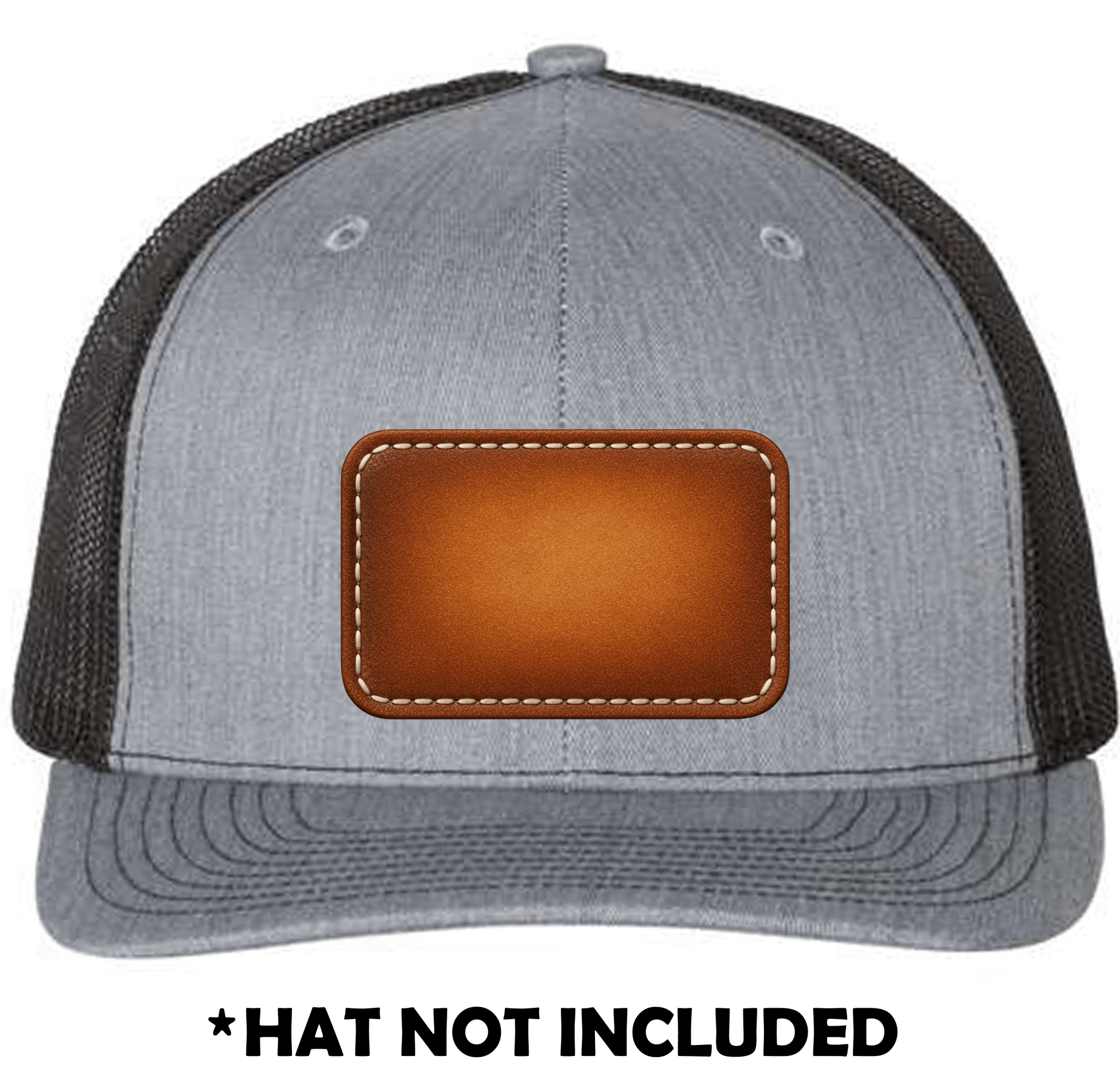 Rounded Rectangle Airbrushed Leather UV Printed Hat Patch - Soda City Hat Co