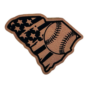 SC American Flag Baseball leatherette Patch - Custom Patches - Soda City Hat Co