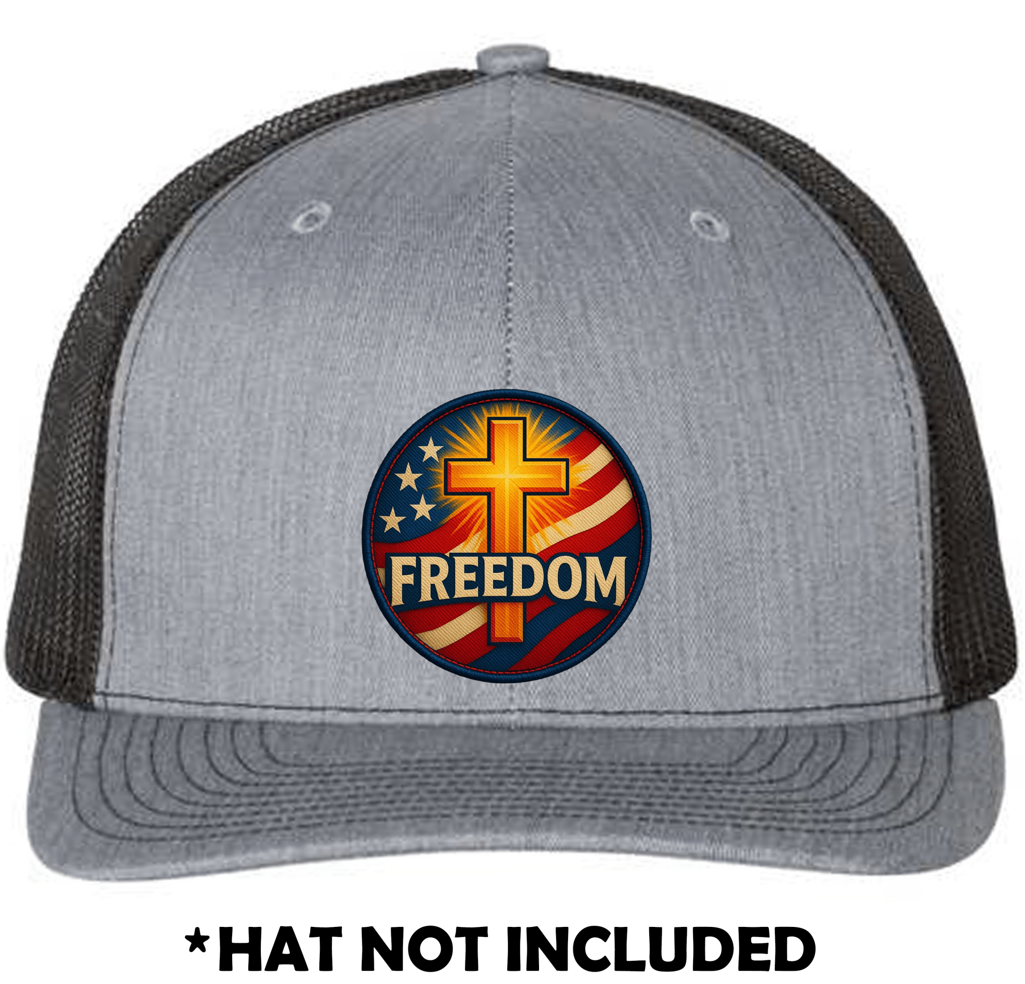 Shining Cross - Freedom UV Printed Hat Patch - Soda City Hat Co