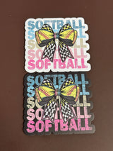 Softball Bow UV Printed Patch - Soda City Hat Co