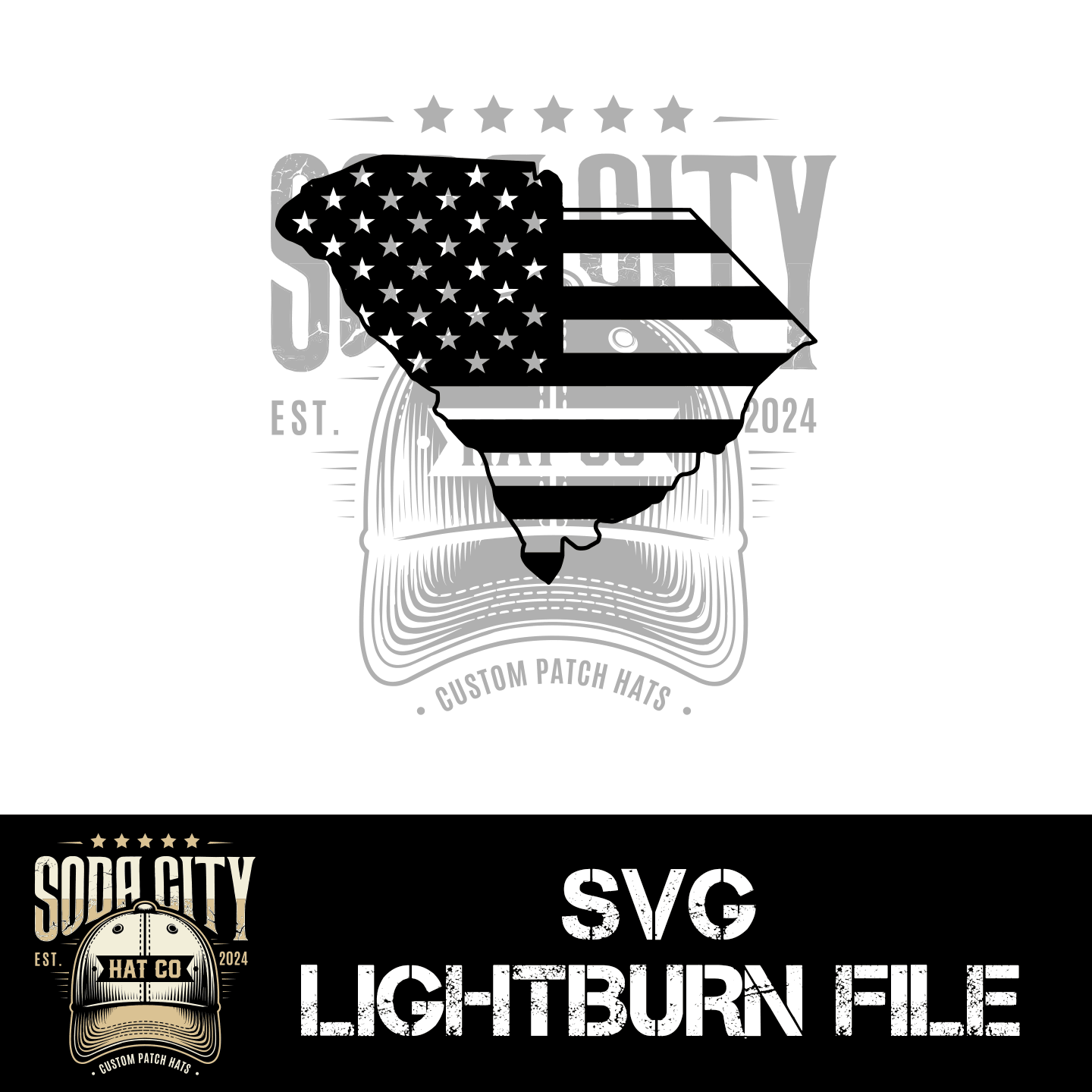 South Carolina American Flag SVG - Soda City Hat Co