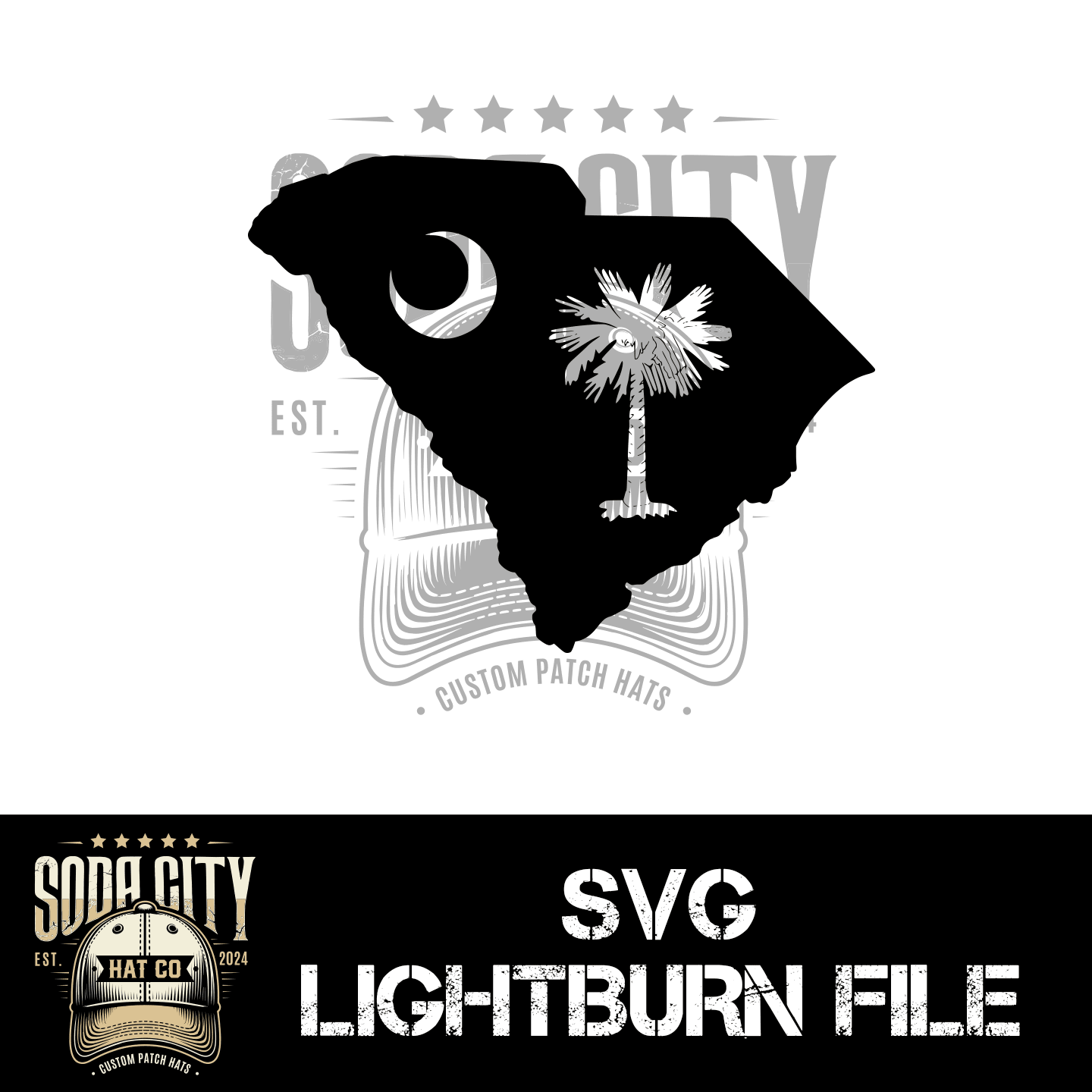 South Carolina - State - Tree & Moon SVG - Soda City Hat Co