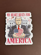 Trump - Heart Beats For America UV Printed Patch - Soda City Hat Co