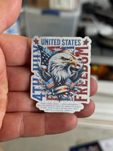 US 4th July - Eagle - Freedom UV Printed Hat Patch - Soda City Hat Co