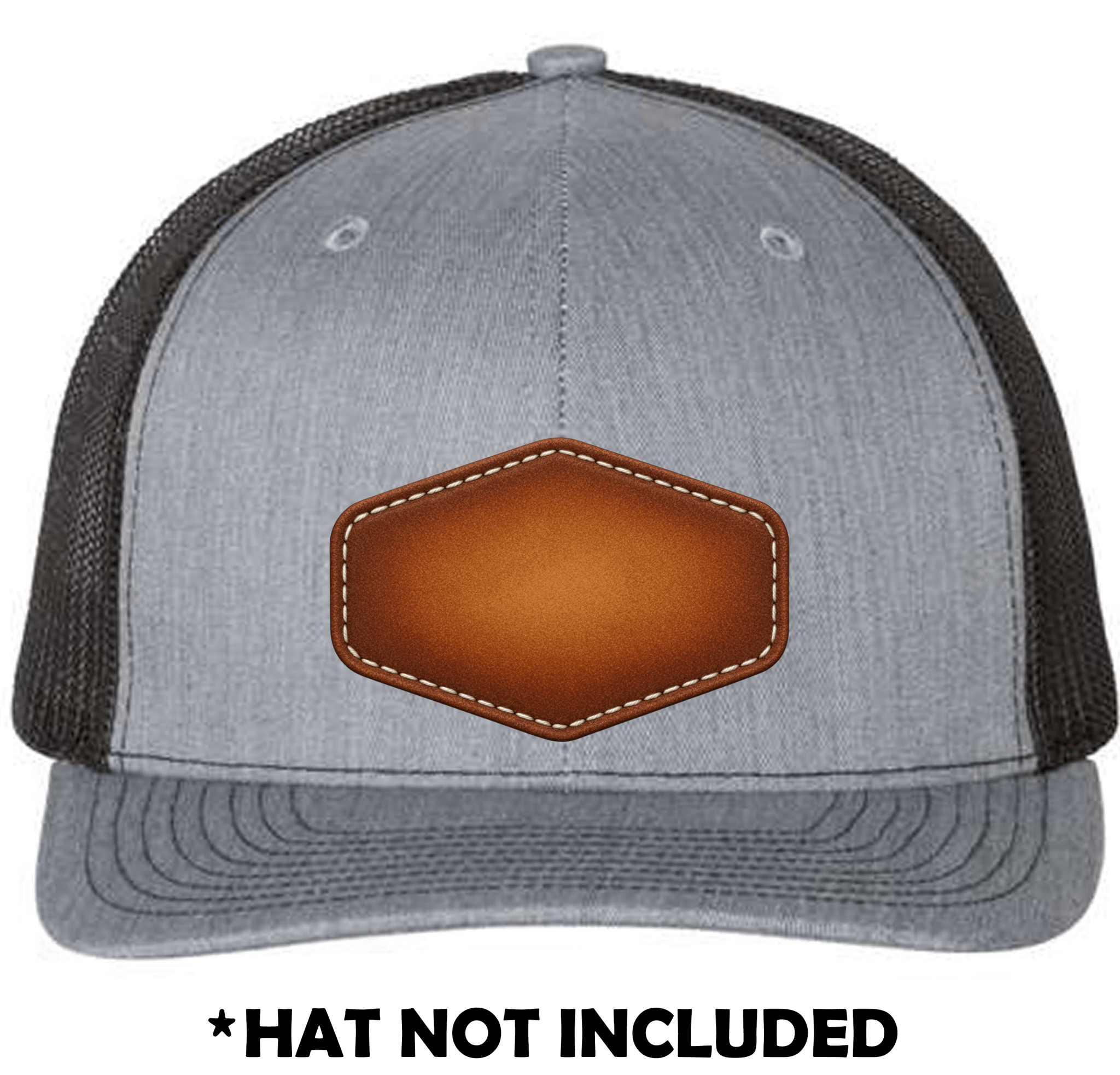 Wide Hexagon Airbrushed Leather UV Printed Hat Patch - Soda City Hat Co
